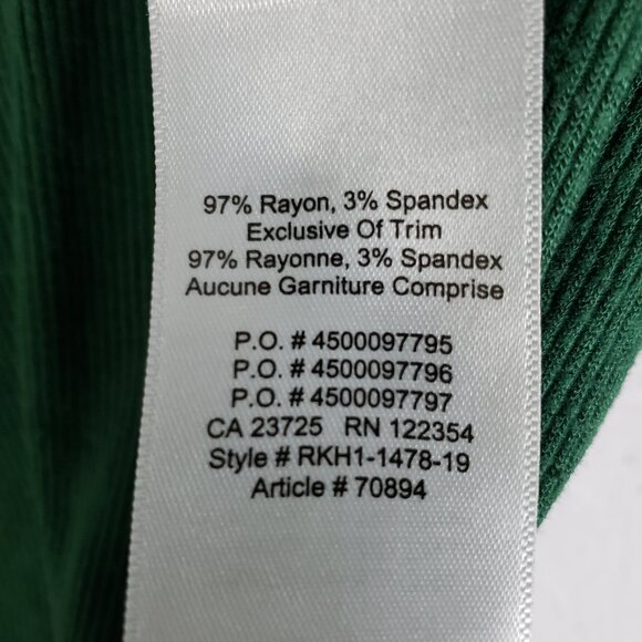 Aritzia Babaton Ribbed Top Forest Green Half Sleeve Stretch size S Modest crop - Picture 7 of 9